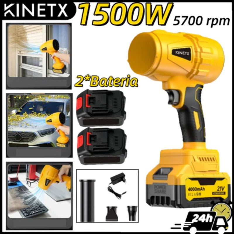 Soprador De Folhas Turbo Portáti Soprador Turbo Port 21V Recarregável 2 Baterias Bivolt Forte